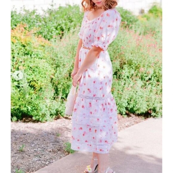 LoveShackFancy X Target Collab Summer Chic Cosette Puff Sleeve Maxi Dress - Picture 1 of 11